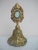 Vintage Czech Glass Gold Ormolu Filigree Blue Stone Stopper Perfume Bottle For Sale - Image 4 of 10