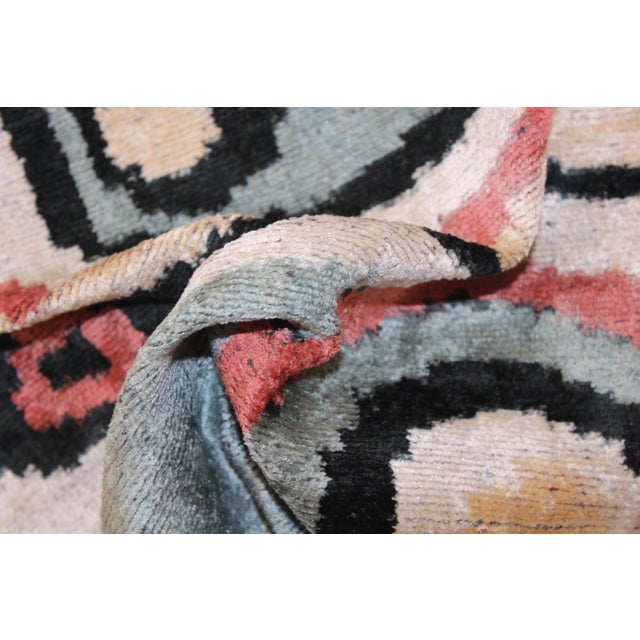 Contemporary Velvet Ikat Bohemian Throw Pillow For Sale - Image 9 of 11