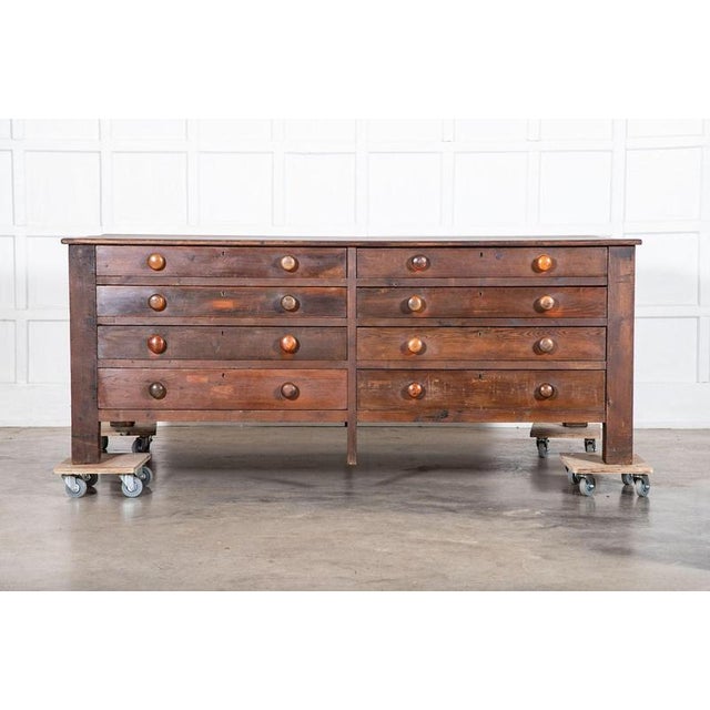 Large 19th Century English Pine Double Sided Work Table, 1890 For Sale - Image 3 of 18