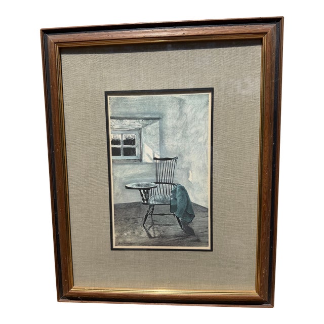 1960s Vintage Andrew Wyeth “Early October” Framed Print Displaying Wyeth’s Signature For Sale