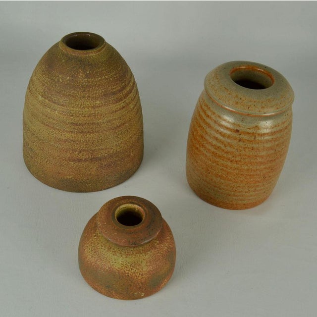 Ceramic Mobach Studio Pottery Vases in Beehive Shape, 1970s, Set of 3 For Sale - Image 7 of 18