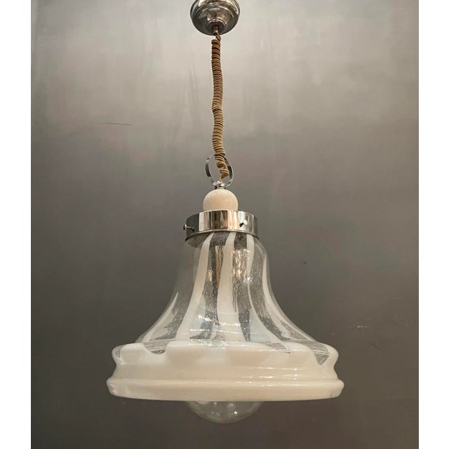 Mid-Century Murano Glass Pendant Light by Mazzega For Sale - Image 7 of 8