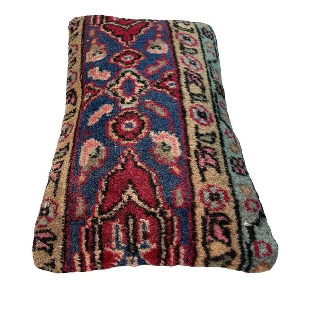 Textile Large Vintage Turkish Handmade Rug Cushion Cover For Sale - Image 7 of 11