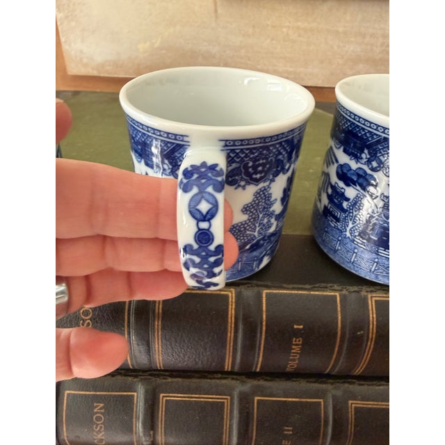 1970s 1970s Blue Willow Coffee Mugs - Set of Eight (8) For Sale - Image 5 of 12