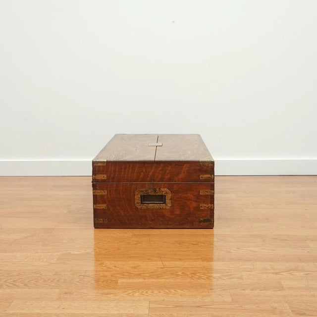 Antique Oak Storage Box For Sale - Image 4 of 6