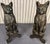 Arts & Crafts 1930s Black Cat Iron Andirons With Glass Marble Eyes For Sale - Image 3 of 11