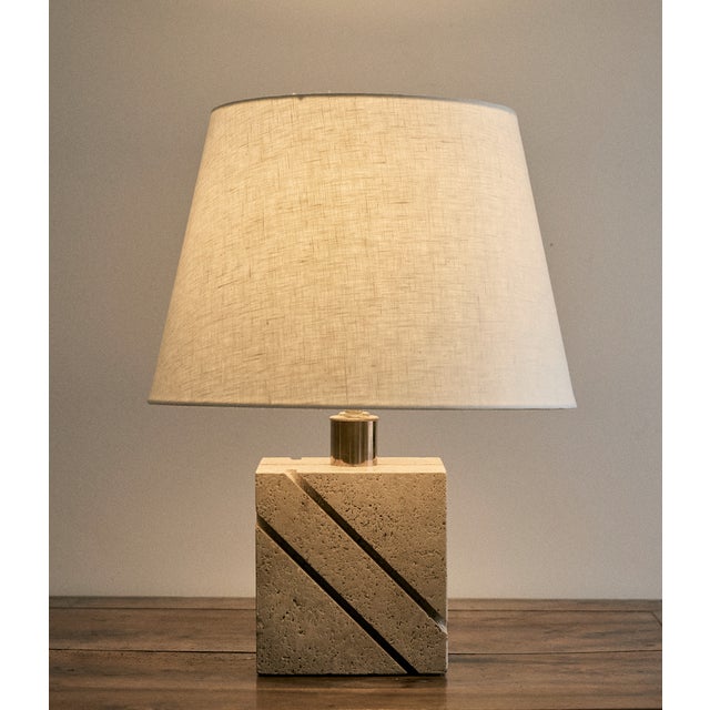 Vintage Travertine Table Lamps - a Pair For Sale - Image 4 of 14
