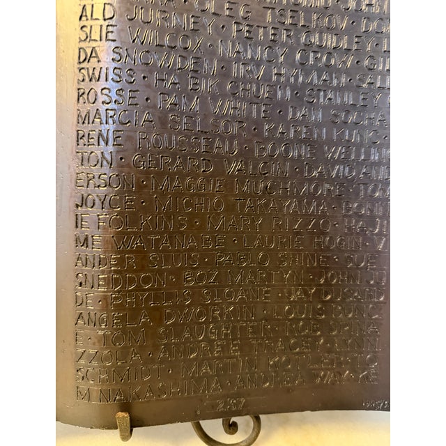 Name Recognition Bronze Open Book Sculpture by Herbert Simon, Ca. 1995 For Sale - Image 11 of 17