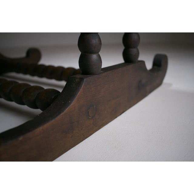 Brown Late 19th Century French Rustic Coffee Table with Bobbin-Turned Base For Sale - Image 8 of 18