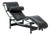 Cassina Lc4 Black Leather Chaise Lounge Chair by Le Corbusier 1981 For Sale