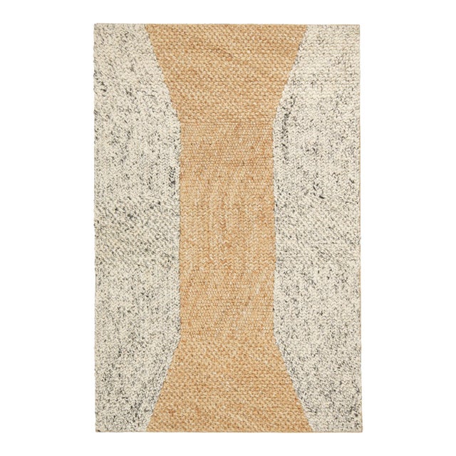 Rug & Kilim’s Abstract Flatweave in Beige-Brown and White Geometric Patterns For Sale