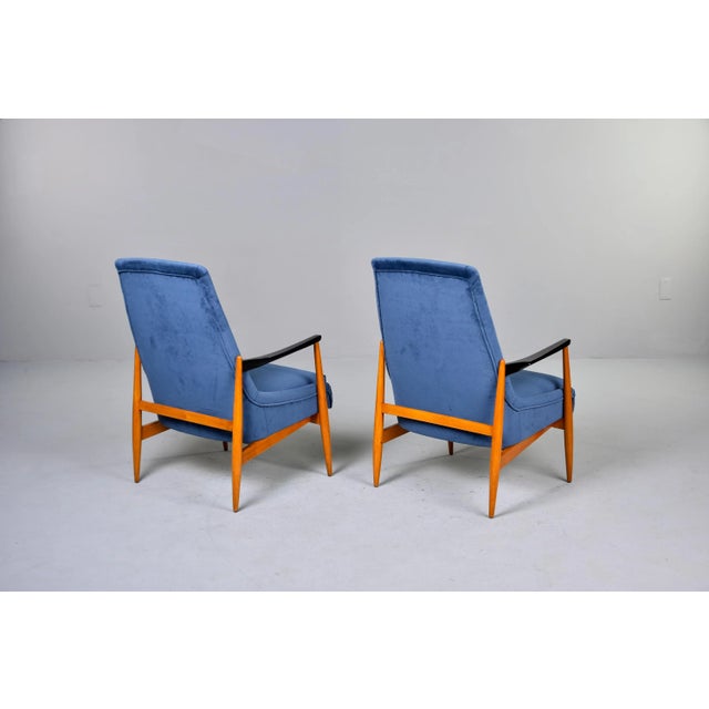Italian Mid Century Teak Frame Lounge Chairs With New Upholstery - Pair For Sale - Image 4 of 12