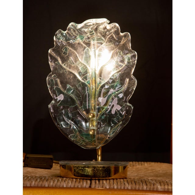 Metal Murano Blue Glass Table Lamp, 1970 For Sale - Image 7 of 12
