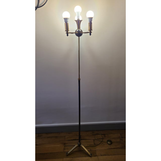 Metal Mid-Century Floor Lamp from Maison Petitot, 1950s For Sale - Image 7 of 12