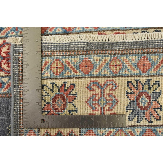 Kazak Rug 2’10” X 5’1” Blue Wool Tribal Hand-Knotted Oriental Carpet For Sale - Image 12 of 12