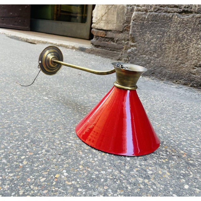 Vintage Italian Wall Light in Brass and Aluminum, 1960s For Sale - Image 4 of 7