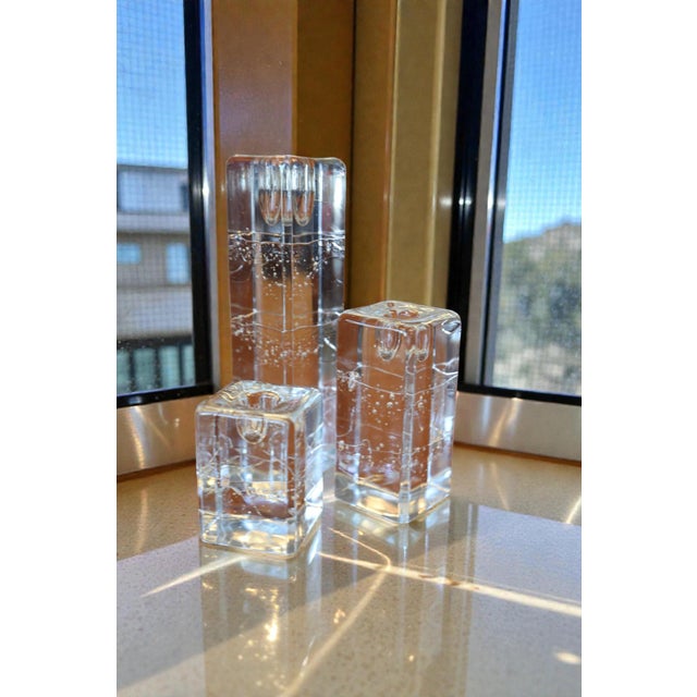 Arkipelago Glass Candlesticks by Timo Sarpaneva for Iittala, 1960s, Set of 3 For Sale - Image 8 of 9