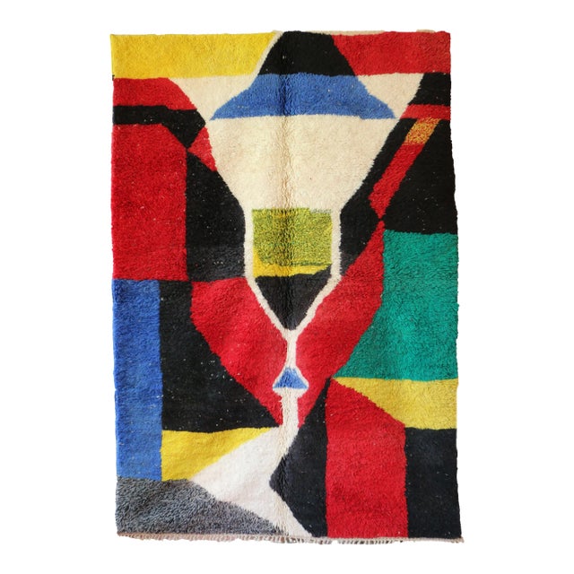 Colorful Moroccan Contemporary Rug - 6'3" X 9'3" Ft For Sale
