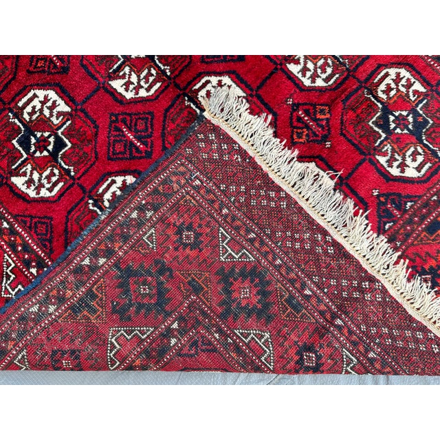 Textile Red Bokhara Hand-Knotted Wool Rug - 5'8" X 3'4" For Sale - Image 7 of 13