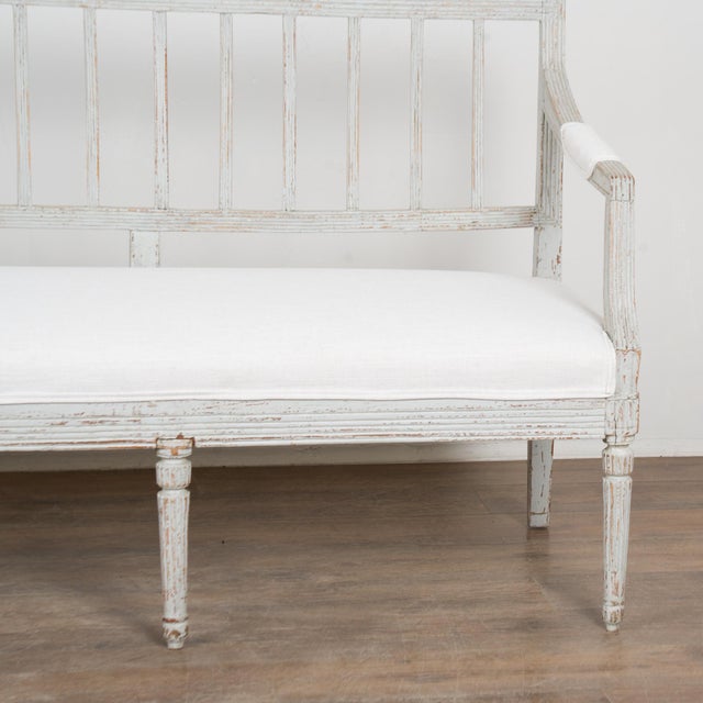19th Century Swedish Gustavian Gray Painted Bench For Sale - Image 14 of 18