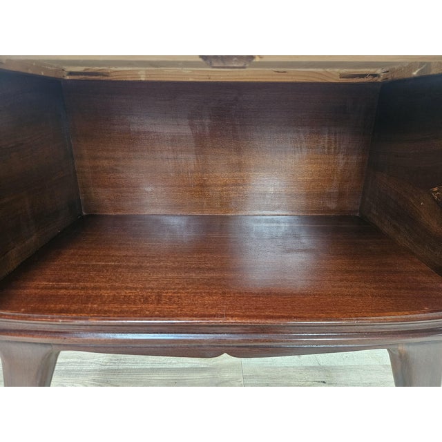 Art Deco Mahogany Crotch Bedside Tables with Glass Top, 1950, Set of 2 For Sale - Image 13 of 18