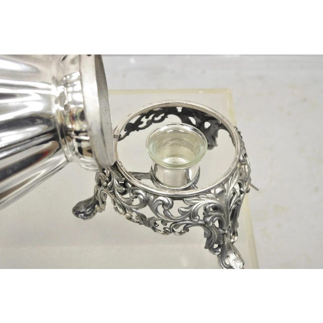 Silver Antique Reed & Barton Silver Plated Victorian Tilting Tea Coffee Pot on Stand For Sale - Image 8 of 12