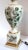 Ceramic Signed Hand Painted Porcelain Mid 20th Century White, Green and Gilt Lamp For Sale - Image 7 of 13