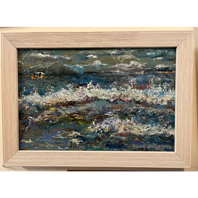 Ink Blue Contemporary, Original, Expressionist, Seascape, Oil Paintings, by Van Ness For Sale - Image 8 of 8