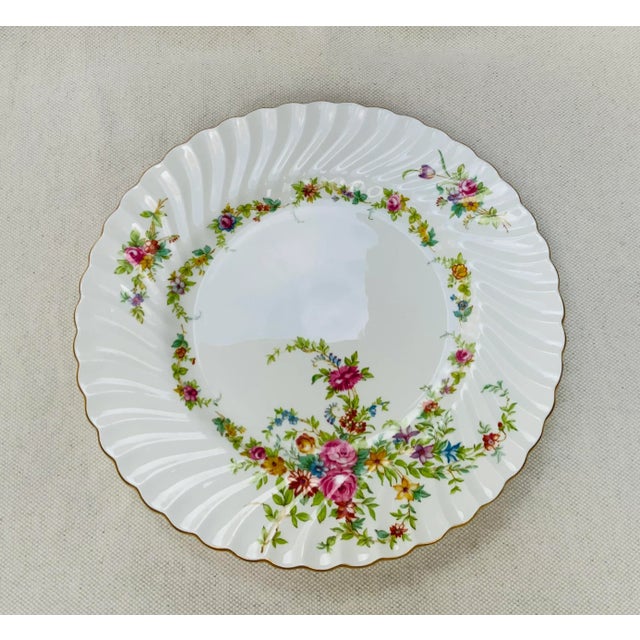1920s Minton Bone China 10" Dinner Plates - Lorraine Pattern, C. 1925 For Sale - Image 5 of 11