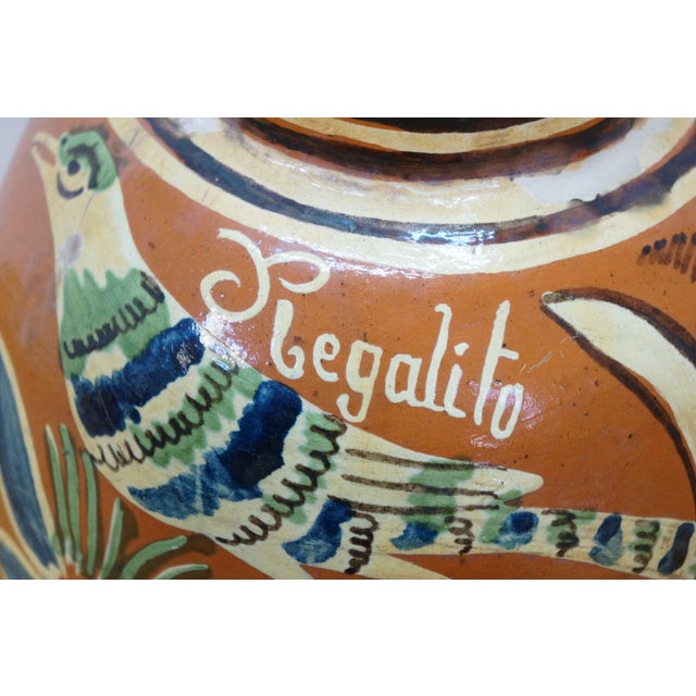 1976 Mexican Folk Art Terracotta Pulque Agave Bird Pitcher Water Jar 14" For Sale - Image 10 of 16