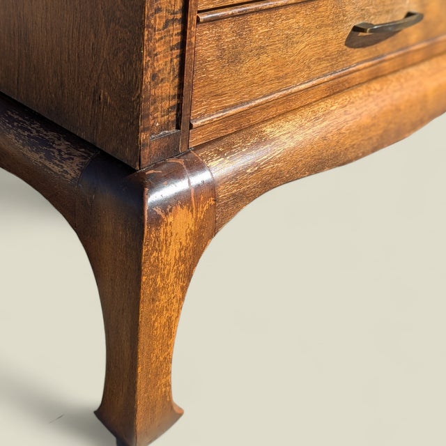 Pair of Mid-Century Solid Wood Chinoiserie Nightstands For Sale - Image 11 of 16