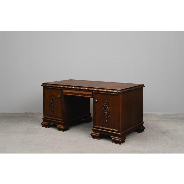 Art Nouveau Desk in Oak, Early 20th Century For Sale - Image 4 of 18