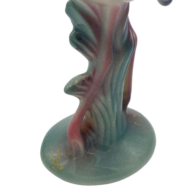 1950s Mid 20th Century Standing Tall Pink Flamingo Ceramic Tabletop Sculpture Brad Keeler For Sale - Image 5 of 7