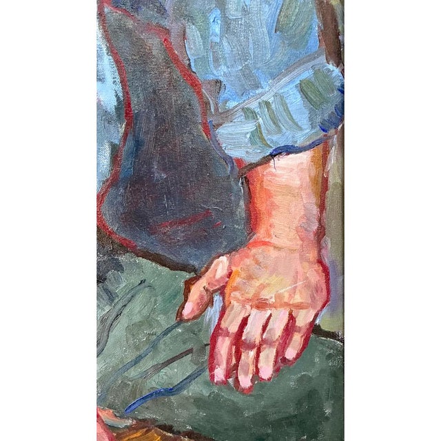 Vintage Original Oil Portrait of Man on Canvas For Sale - Image 11 of 12