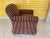 Vintage Burgundy and Gold Striped Club Chair in Corduroy Fabric by Norwalk Furniture For Sale In Atlanta - Image 6 of 11