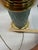 Mid 20th Century Hollywood Regency Turquoise Ceramic & Brass Column Lamps - A Pair For Sale - Image 11 of 12