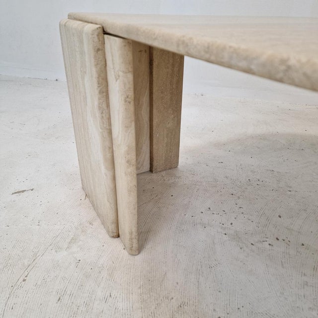 Italian Travertine Coffee Table, 1989 For Sale - Image 17 of 18