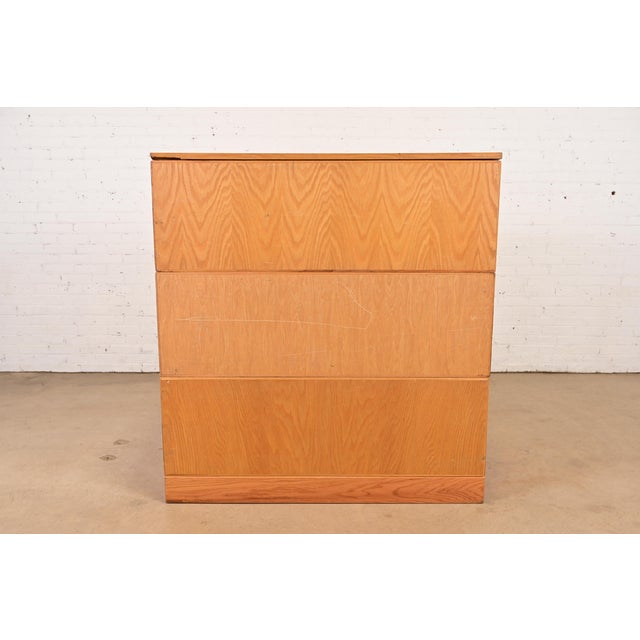 Mid-Century Modern Oak 15-Drawer Architect's Blueprint Flat File Cabinet For Sale - Image 12 of 13