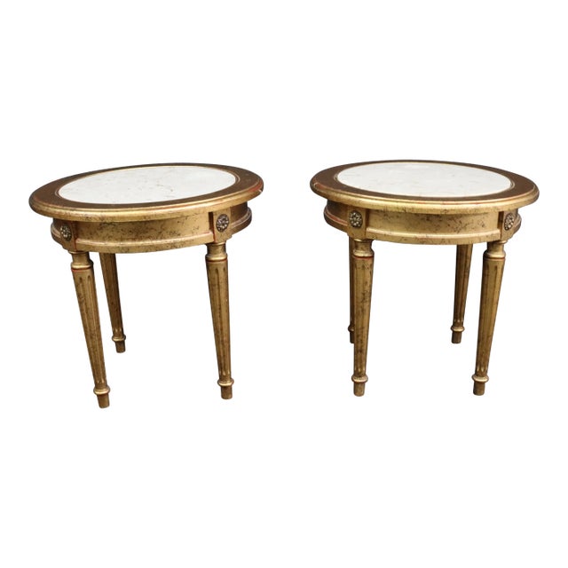 Louis XVI Style Giltwood Side Tables For Sale