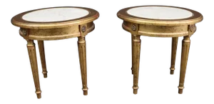 Louis XVI Style Giltwood Side Tables