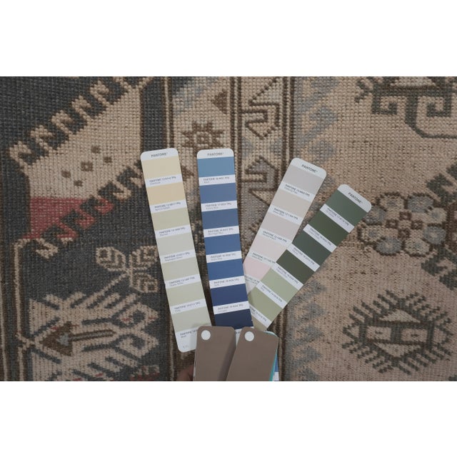 1940s Handwoven Oushak Turkish Pastel Large Wool Pile Rug For Sale - Image 12 of 13