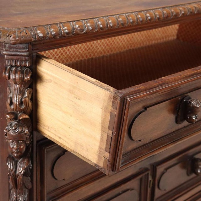 Baroque Chest of Drawers in Walnut and Poplar For Sale - Image 4 of 12