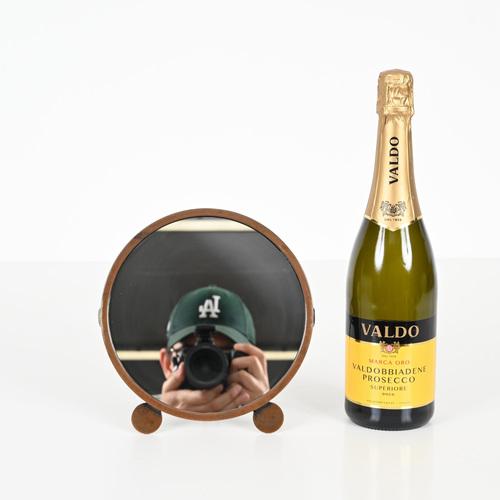 Copper Italian Art Deco Adjustable Copper Table Mirror, Italy, 1930s For Sale - Image 8 of 18