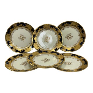Late 19th Century Dresden Gold Gilded Plates - Set of 6 For Sale