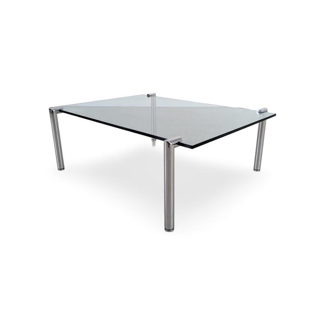 Mid-Century Modern Coffee Table in Glass and Metal, 1980 For Sale - Image 8 of 8