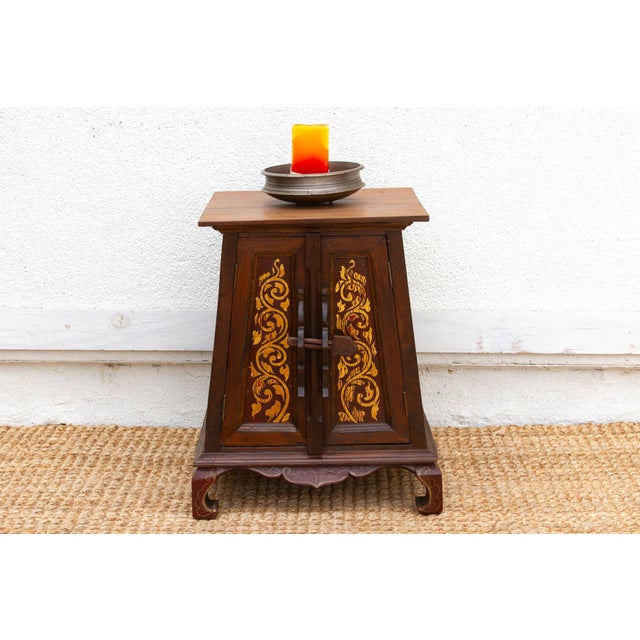 Small Mid-20th Century Hand Painted Thai Cabinet For Sale - Image 9 of 9