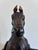 VIntage Handcrafted Leather Horse Statue With Brass Appointments For Sale - Image 11 of 14