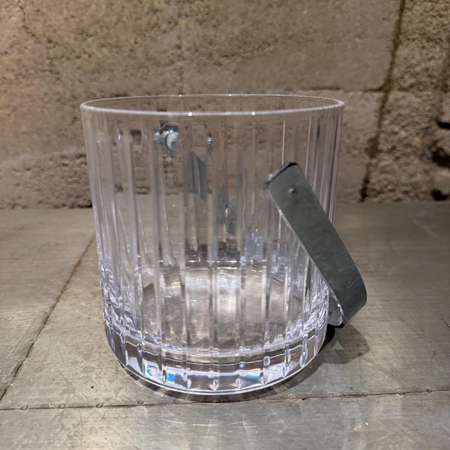 Baccarat Style Ice Bucket, Clear Lead Crystal, Ribbed Design, 1960s For Sale - Image 13 of 15