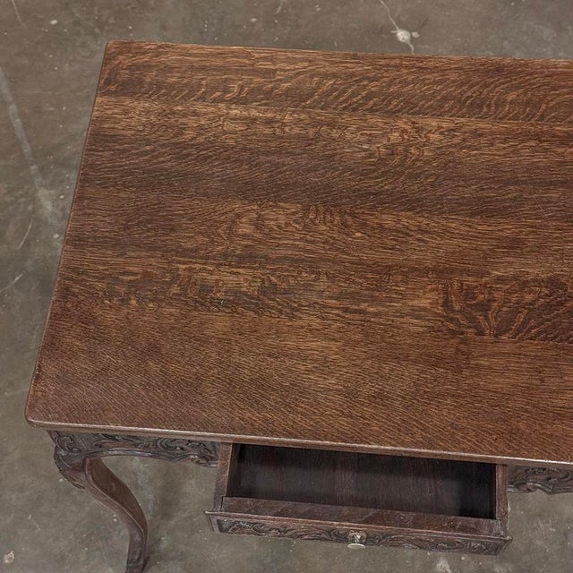 18th Century Liégeois Louis XV Hand Carved Oak End Table For Sale - Image 17 of 18