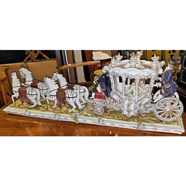 Late 19th Century Capodimonte Style Luigi Fabris Monumental Porcelain Coach For Sale - Image 11 of 12
